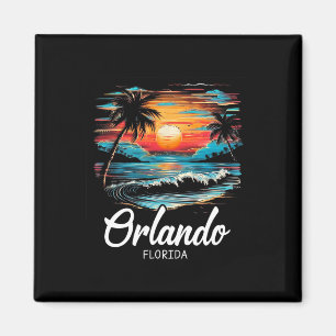 Imã Férias Familiares Retro Sunset Florida Orlando
