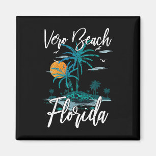 Imã Férias Familiares Retro Sunset Florida Vero Beach