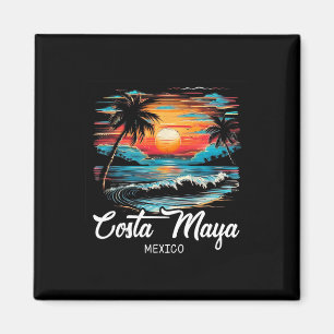 Imã Férias Familiares Retro Sunset México Costa Maya