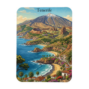 Ímã Férias na Praia de Tenerife Ilhas Canárias Retrô