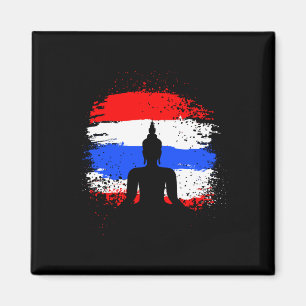 Imã Férias retrô buda tailandês bandeira da Tailândia
