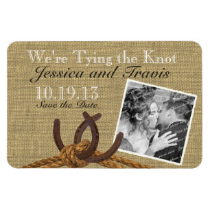 Ímã Ferraduras e Corda Foto para Salvar a Data