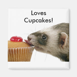 Imã Ferret Love Cupcakes