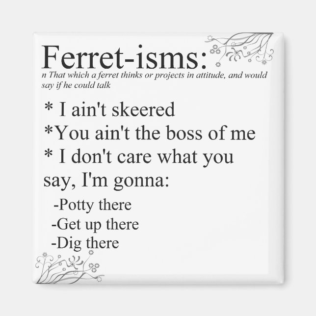 Imã Ferret Sayings ou Ferret-isms (Frente)