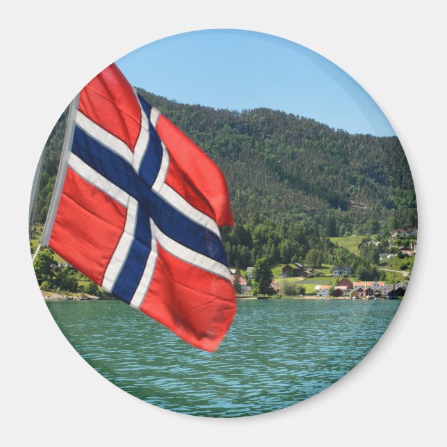 Imã Ferro-automóvel na Noruega com íman redondo (Frente)