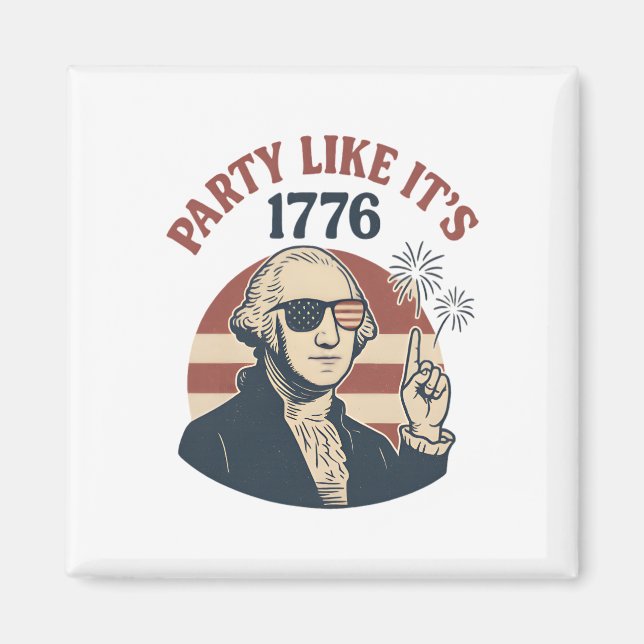 Imã Festa como é 1776 - Retro George Washington Des (Frente)