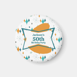 Imã Festa de 50 Anos Retro Meados do Século Qualquer I