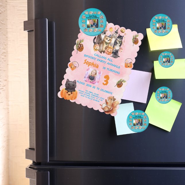 Imã Festa de Aniversário de criança de Tema de Animais (Criador carregado)