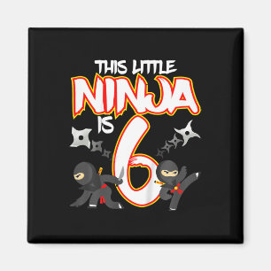 Imã Festa de Aniversário de Criança Ninja de 6 Anos Ar