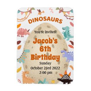 Ímã Festa de aniversário de dinossauro com ovo Dino Gr