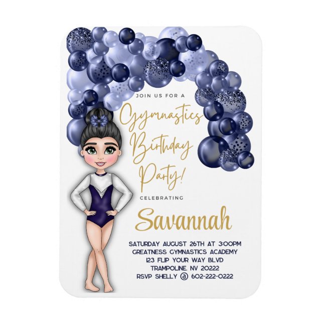 Ímã Festa de aniversário de ginástica com Arco Balão A (Vertical)