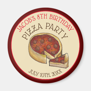 Imã Festa de aniversário De Pizza De Pepperoni Para De