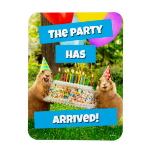 Ímã Festa de Aniversário do Cão da Pradaria
