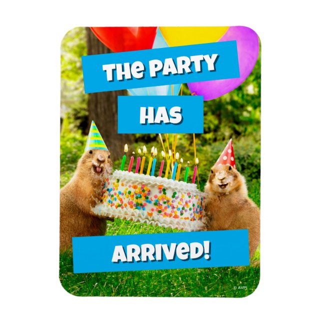 Ímã Festa de Aniversário do Cão da Pradaria (Vertical)