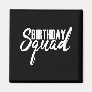 Imã Festa de aniversário do esquadrão presente branco