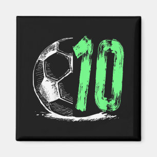 Imã Festa de aniversário infantil de futebol de 10 ano