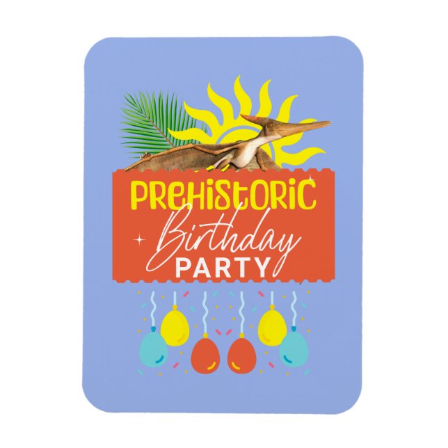 Ímã Festa de Aniversário Pré-Histórica do Pterodáctilo (Vertical)