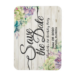 Ímã Festa de aniversário Salva A Data Suculenta Da Mad