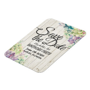 Ímã Festa de aniversário Salva A Data Suculenta Da Mad