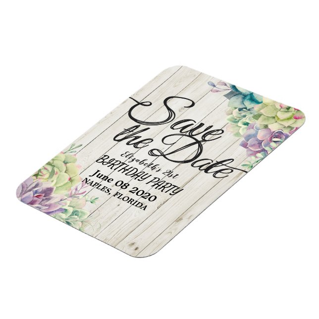 Ímã Festa de aniversário Salva A Data Suculenta Da Mad (Left Side)