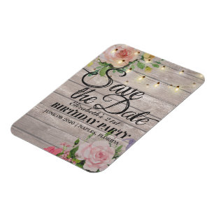 Ímã Festa de aniversário Salvar As Luzes De Madeira Da