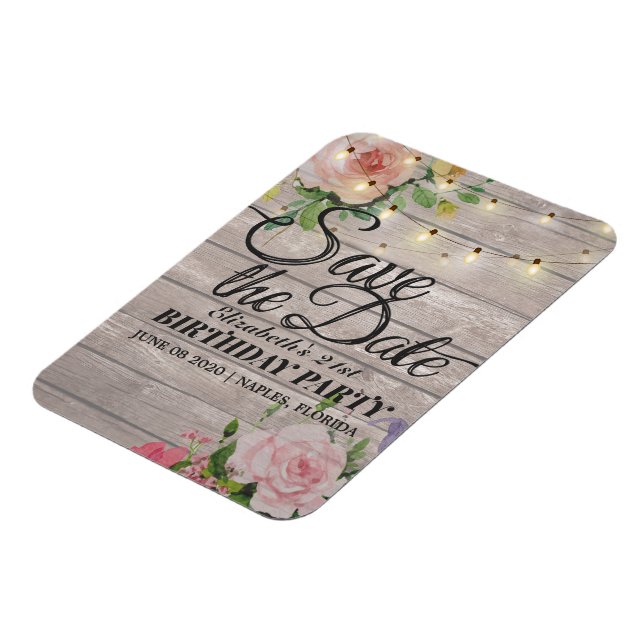 Ímã Festa de aniversário Salvar As Luzes De Madeira Da (Left Side)