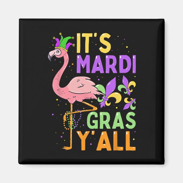 Imã Festa de Carnaval Engraçada Ideia Flamingo Mardi G (Frente)