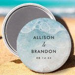 Imã Festa de Casamento de Praia de Watercolor Summer<br><div class="desc">Imagem do Partido Casamento de Praia de Watercolor Summer Adiciona texto personalizado às costas para fornecer quaisquer informações adicionais necessárias aos seus convidados.</div>