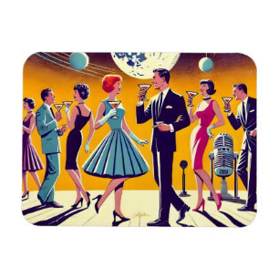 Ímã Festa de Coquetel Espacial dos Anos 60 de Meados d