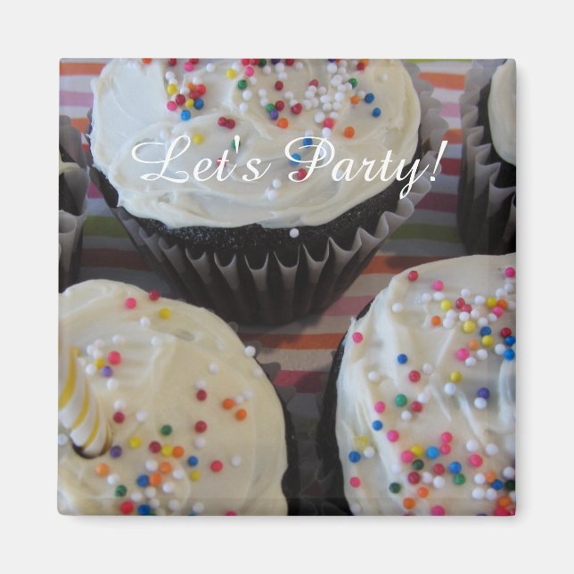 Imã Festa de Cupcakes com Glacê (Frente)