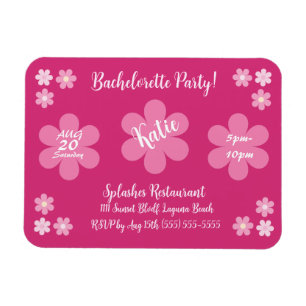 Ímã Festa de Despedida de Solteira - Glam Flor Rosa-