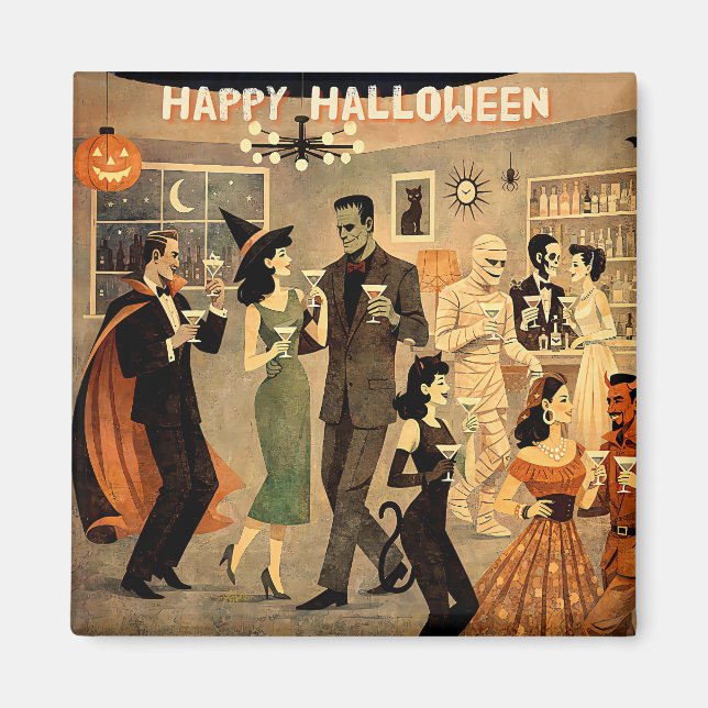 Imã Festa de Martini de Halloween dos Anos 40 com Esti (Frente)