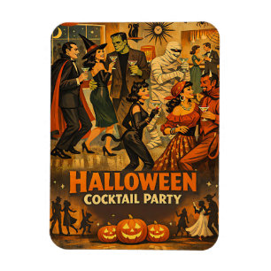 Ímã Festa de Martini de Halloween Retro Meados do Sécu