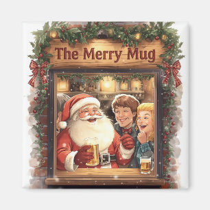 Imã Festa de Natal Britânica Papai Noel no Pub
