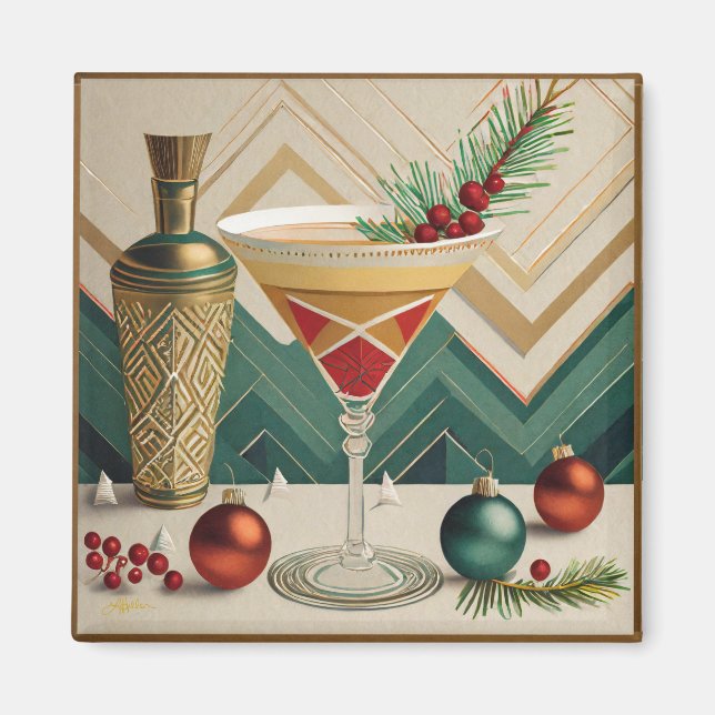 Imã Festa de Natal de Cocktail da Metade do Século Hap (Frente)