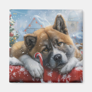 Imã Festa de Natal do Cão Akita