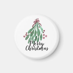 Imã Festa de Natal Mão Árvore de Natal aquarela e Laço