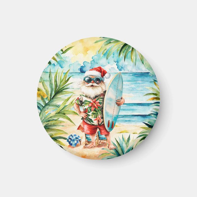 Imã Festa de Natal na Praia com Surf e Papai Noel  (Frente)