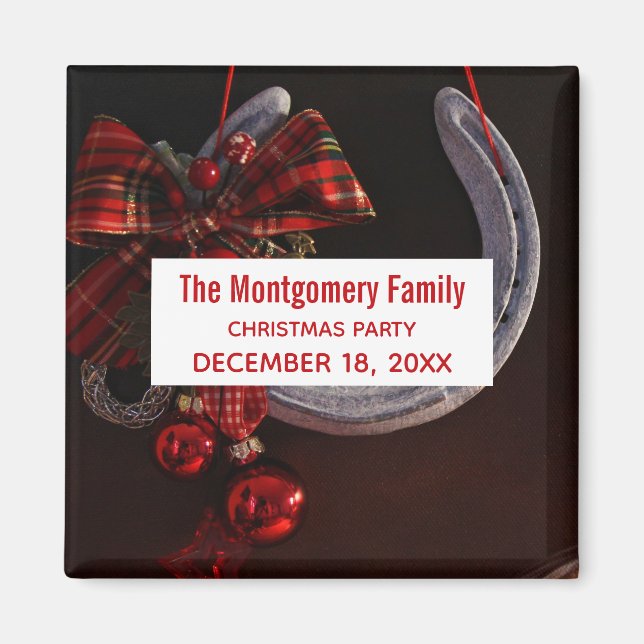 Imã Festa de Natal Suspensa de Ferradura Equestre (Frente)