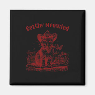 Imã Festa de Noiva Meowdy Cowgirl Cowboy Gato Noiva