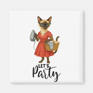 Imã Festa de Vamos de Famílias de gatos siameses