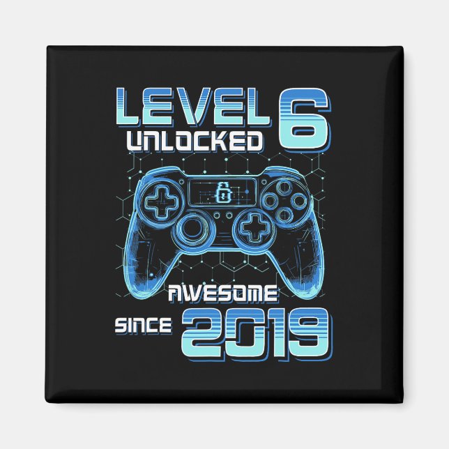 Imã Festa de Video Game Nível 6 Desbloqueado Aniversár (Frente)