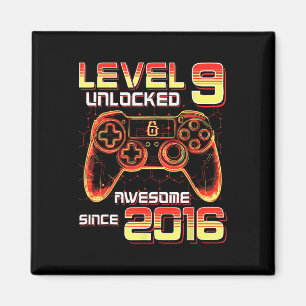 Imã Festa de Video Game Nível 9 Desbloqueado Aniversár