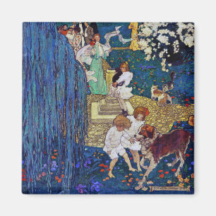 Imã Festa do Jardim com Cães e Gatos, Jessie Willcox 