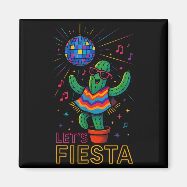 Imã Festa engraçada de cacto mexicano cinco de maio va (Frente)