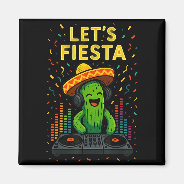 Imã Festa engraçada do cacto mexicano cinco de maio va (Frente)
