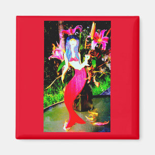 Imã festas com sereia vermelha