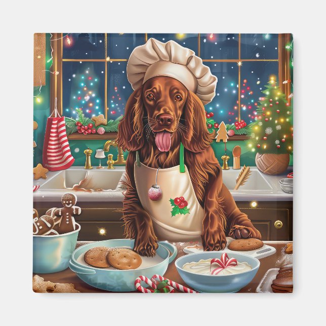 Imã Festas de Natal com Irish Setter: Panificação Fest (Frente)