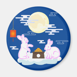 Imã Festival de Meio Outono Coelho da Lua Bolo Lunar N