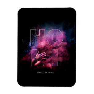 Ímã Festival vibrante de Holi do design das cores